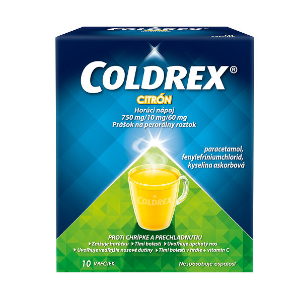 COLDREX Horúci nápoj citrón na chrípku a prechladnutie 10 sáčkov