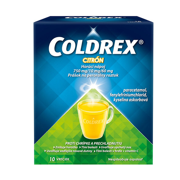 COLDREX Horúci nápoj Citrón na chrípku a prechladnutie 10 vreciek