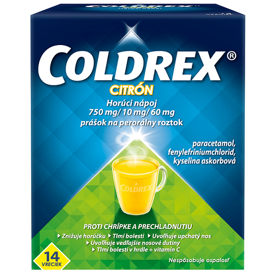 E-shop COLDREX Horúci nápoj Citrón na chrípku a prechladnutie 14 vreciek