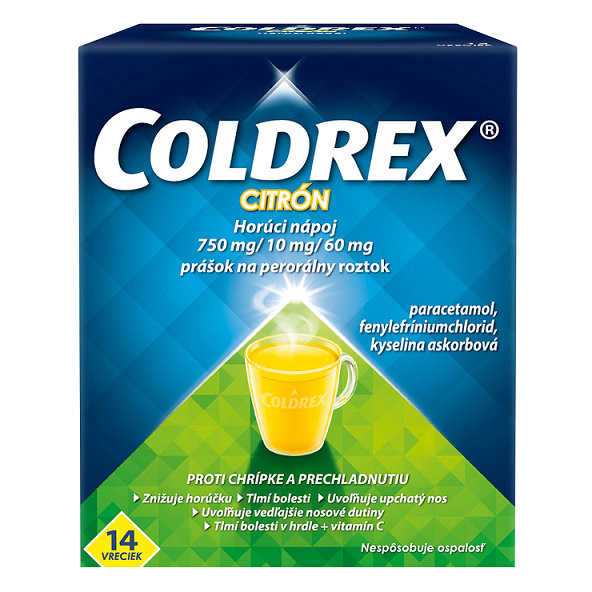 COLDREX Horúci nápoj Citrón na chrípku a prechladnutie 14 vreciek