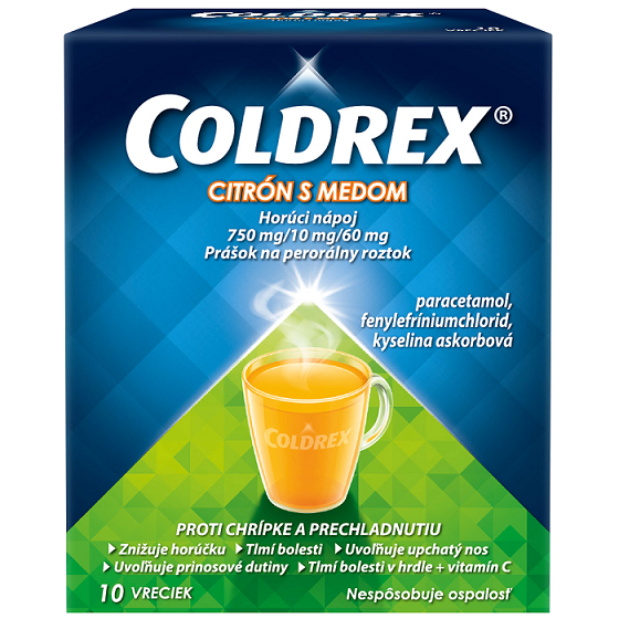 E-shop Coldrex Horúci nápoj Citrón s medom proti chrípke a prechladnutiu 10 sáčkov