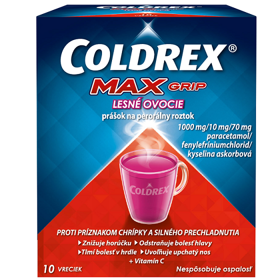E-shop Coldrex Maxgrip Lesné ovocie horúci nápoj 10x7,6g