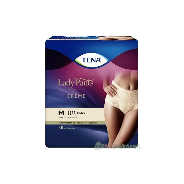TENA Lady Pants Creme M dámske naťahovacie inkontinenčné nohavičky, krémové 9ks
