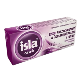 E-shop ISLA CASSIS plus vitamín C na bolesť hrdla 30 pastiliek