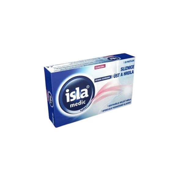 ISLA MEDIC hydro+ čerešňa na bolesť hrdla 20 pastiliek