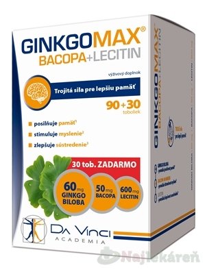 E-shop GINKGOMAX+BACOPA+LECITÍN - DA VINCI cps 90 + 30 zadarmo, 120 ks