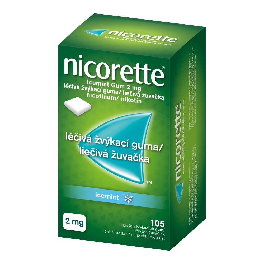 E-shop Nicorette žuvačky na odvykanie od fajčenia Icemint 2mg,105 ks