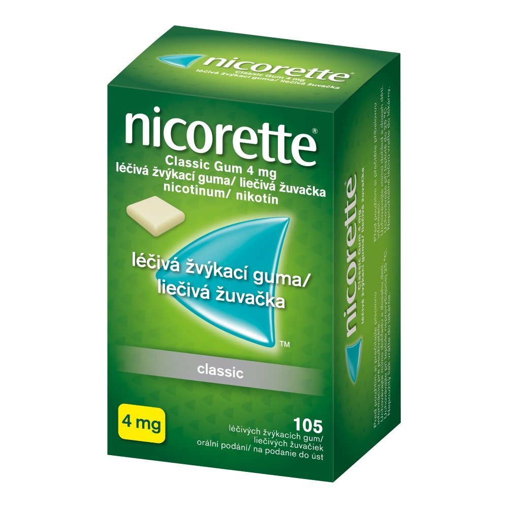 E-shop Nicorette Classic Gum 4 mg proti fajčeniu 105 ks