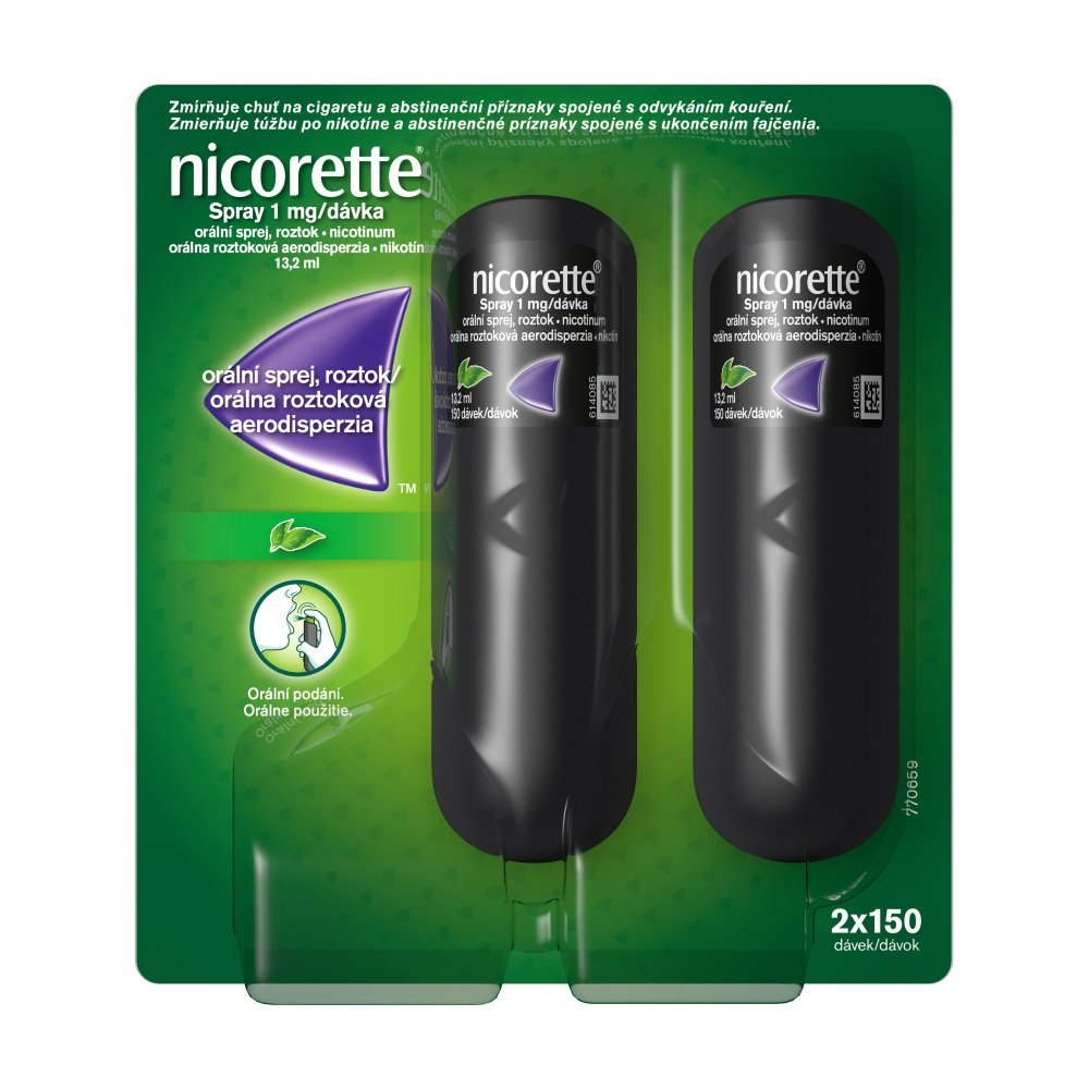 E-shop Nicorette Spray proti fajčeniu 2ks 13,2ml, mäta