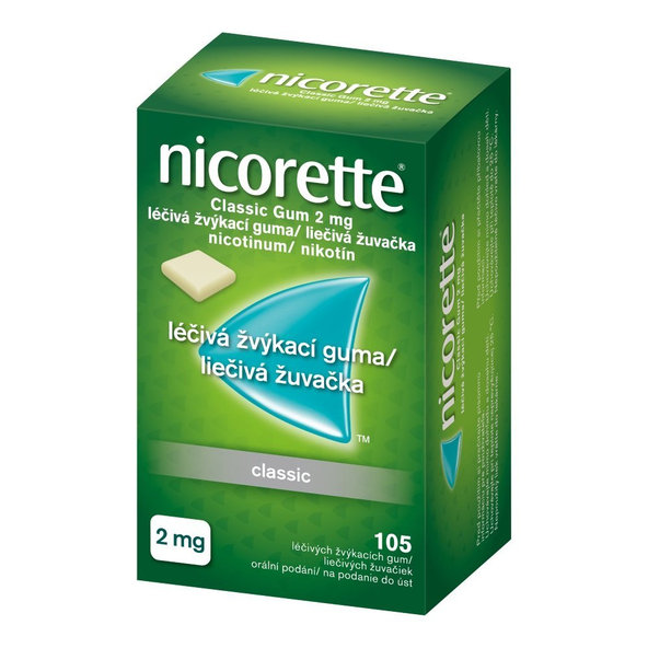 Nicorette Classic Gum 2 mg proti fajčeniu 105ks