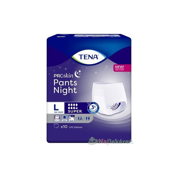 TENA Pants Night Super L naťahovacie inkontinenčné nohavičky na noc 10ks