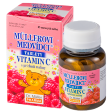 E-shop MÜLLEROVE medvedíky - vitamín C s príchuťou malín 45tbl