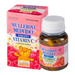 MÜLLEROVE medvedíky - vitamín C s príchuťou malín 45tbl