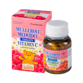 MÜLLEROVE medvedíky - vitamín C s príchuťou malín 45tbl