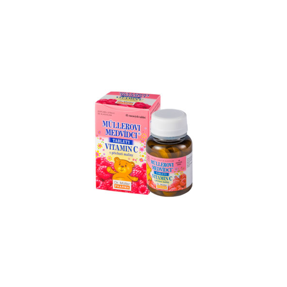 MÜLLEROVE medvedíky - vitamín C s príchuťou malín 45tbl