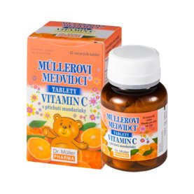 MÜLLEROVE medvedíky - vitamín C s príchuťou mandarínky 45tbl