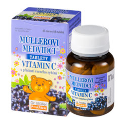 MÜLLEROVE medvedíky - vitamín C s príchuťou čiernych ríbezlí 45tbl