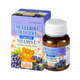 MÜLLEROVE medvedíky - vitamín C s príchuťou čiernych ríbezlí 45tbl