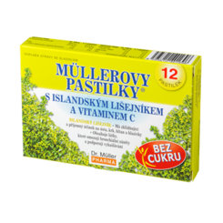 MÜLLEROVE PASTILKY s islandským lišajníkom a vitamínom C BEZ CUKRU  12ks