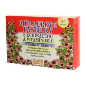 MÜLLEROVE PASTILKY s echinaceou a vitamínom C 24 ks
