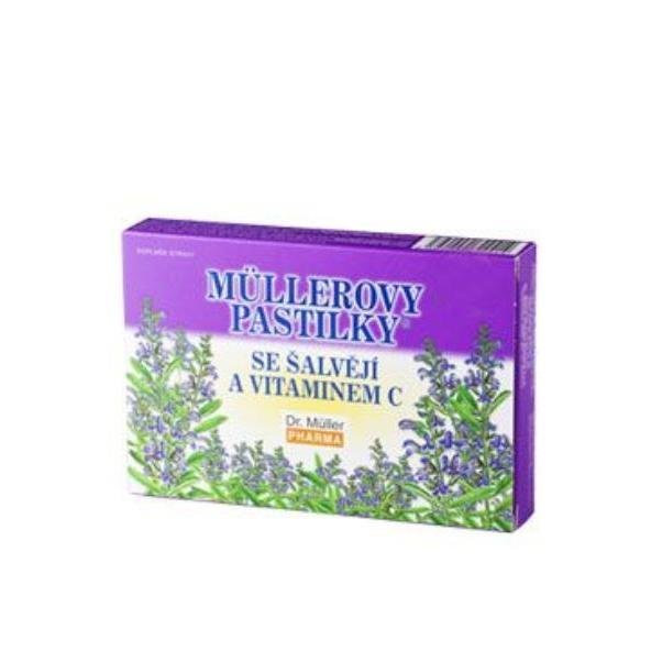 MÜLLEROVE PASTILKY so šalviou a vitamínom C 24ks