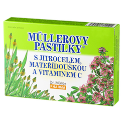 MÜLLEROVE PASTILKY so skorocelom, materinou dúškou a vit.C 24ks
