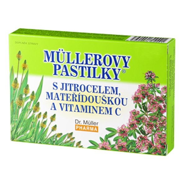 MÜLLEROVE PASTILKY so skorocelom, materinou dúškou a vit.C 24ks