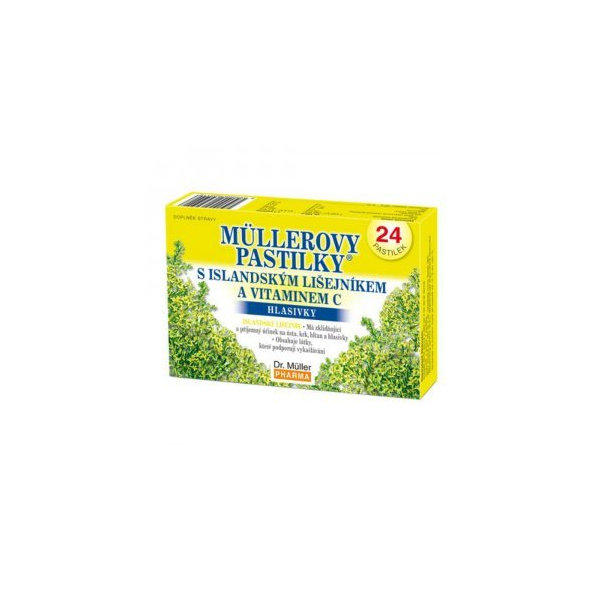 MÜLLEROVE PASTILKY s islandským lišajníkom a vitamínom C 24ks