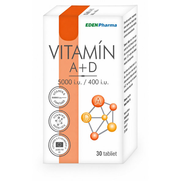 EDENPharma VITAMÍN A + D3 (5000 I.U./ 400 I.U.) 30 tabliet