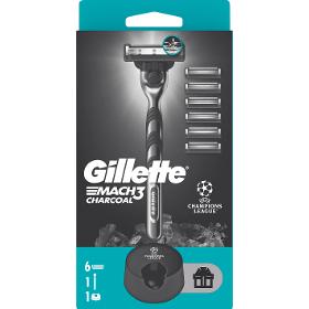 Gillette Mach3 Charcoal holiaci strojček + 6 náhradných hlavíc