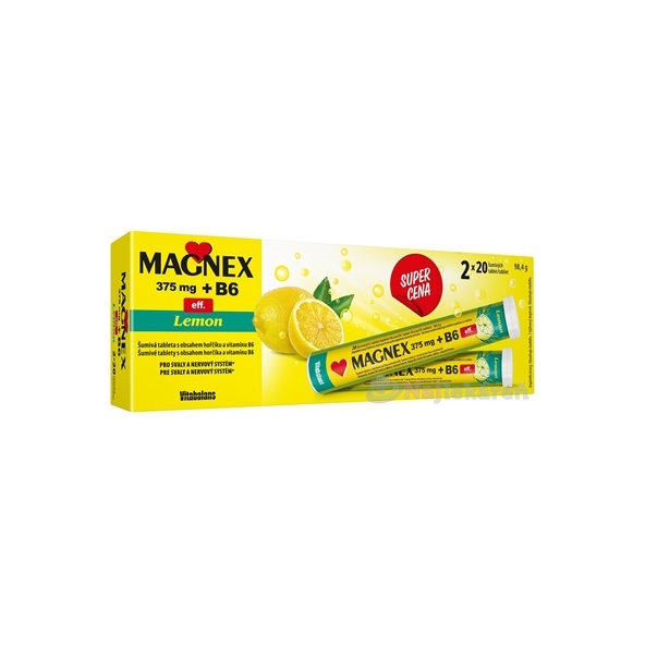 Vitabalans MAGNEX 375 mg + B6 effervescent 2x20 šumivých tabliet