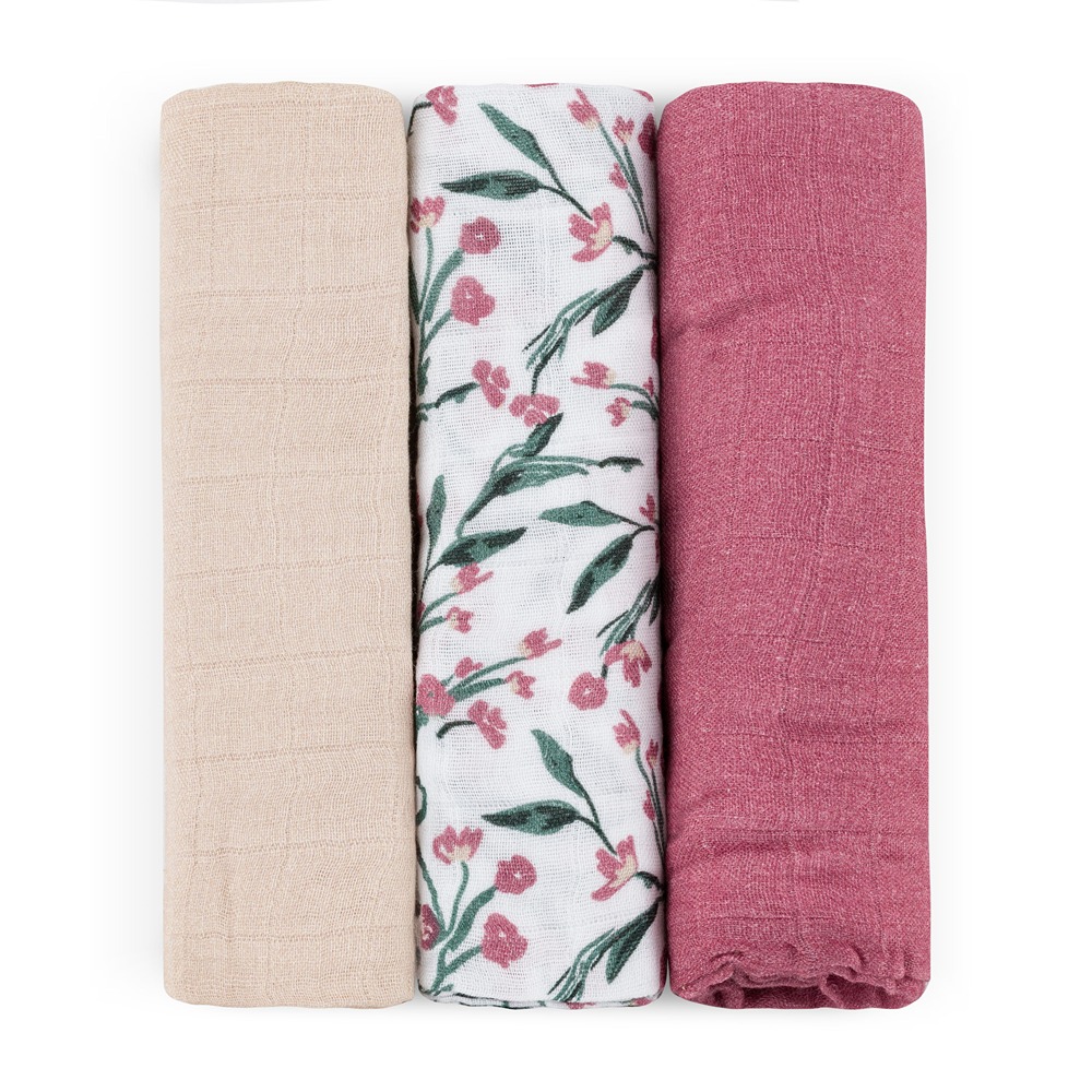 PETITE & MARS Sada plienok Moussy Pink Meadow 68 x 68 cm 3 ks