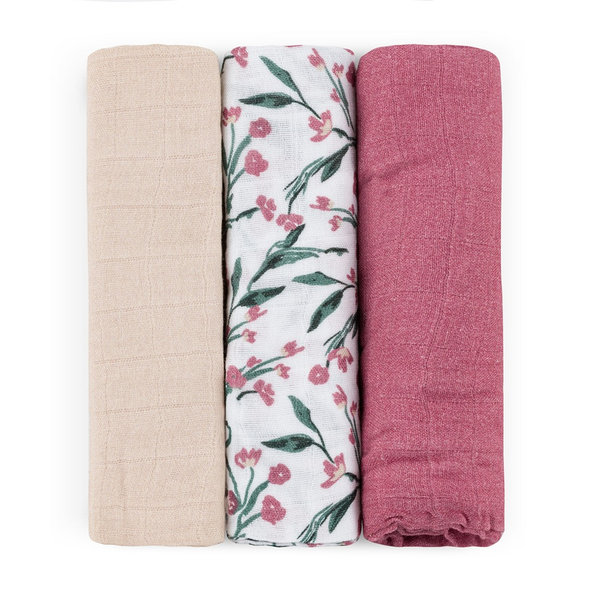PETITE & MARS Sada plienok Moussy Pink Meadow 68 x 68 cm 3 ks