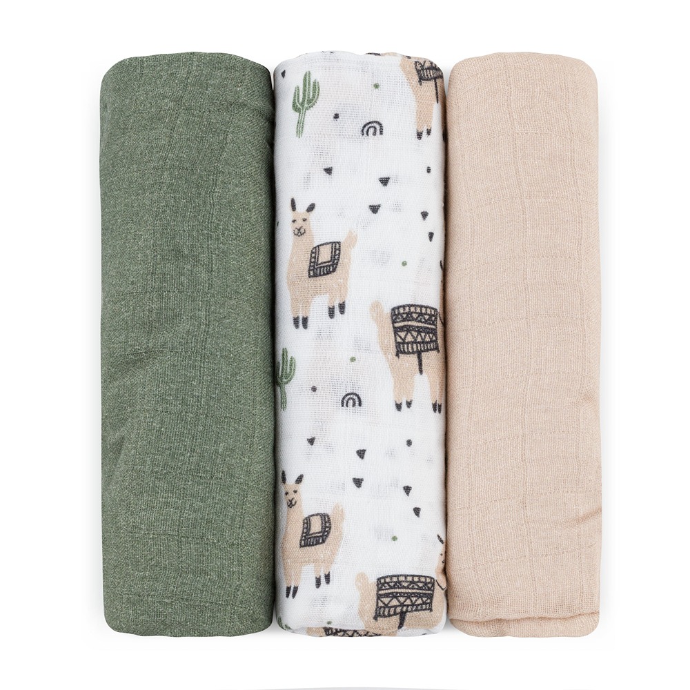 PETITE & MARS Sada plienok Moussy Llama Vibes 68 x 68 cm 3 ks