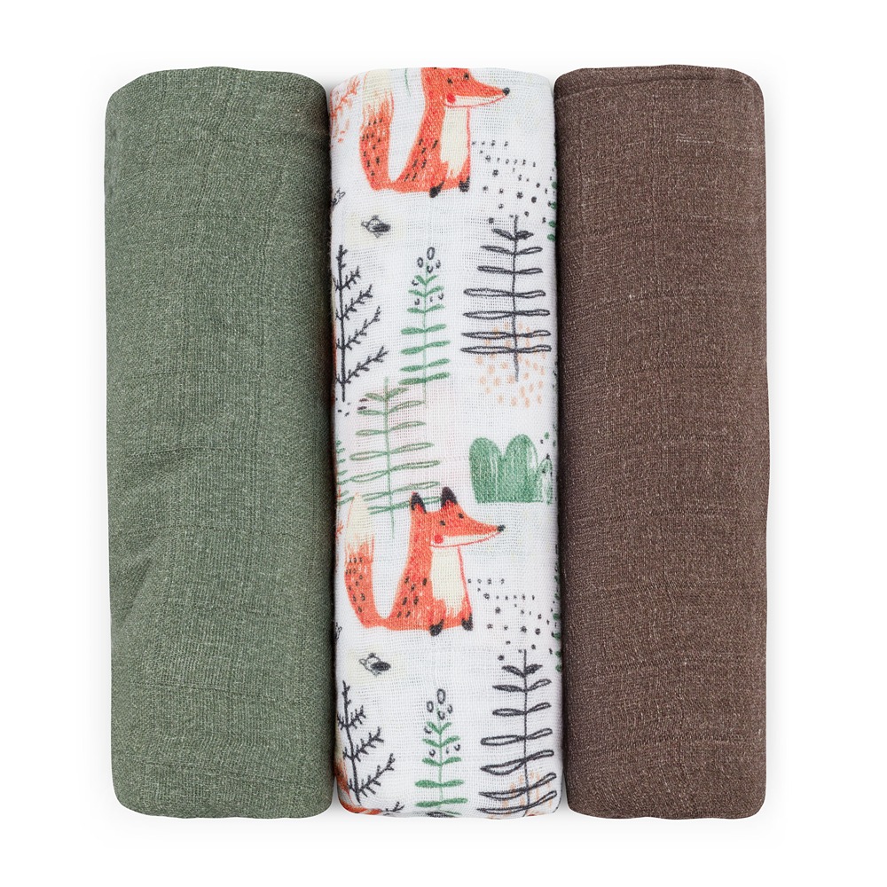 PETITE & MARS Sada plienok Moussy Forest Fox 68 x 68 cm 3 ks