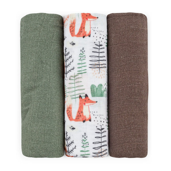 PETITE & MARS Sada plienok Moussy Forest Fox 68 x 68 cm 3 ks