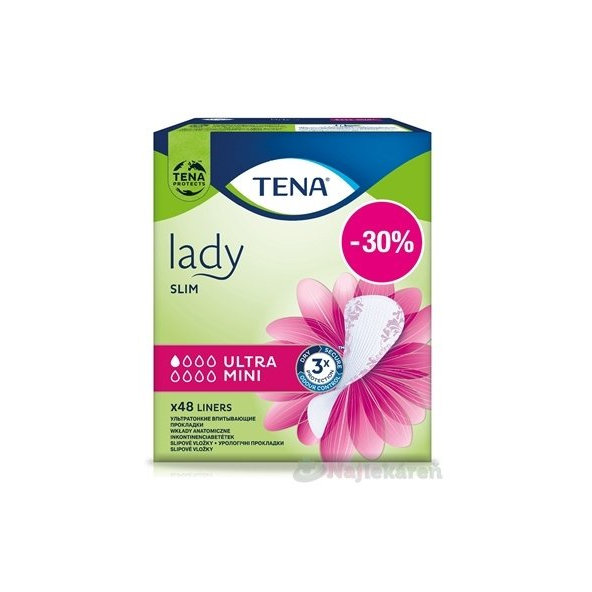TENA Lady Slim Ultra Mini inkontinenčné slipové vložky, 48ks