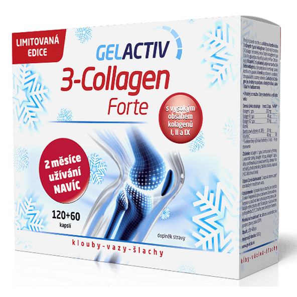 GELACTIV 3-Collagen Forte Darčeková edícia kombinácia kolagénov 180 kapsúl