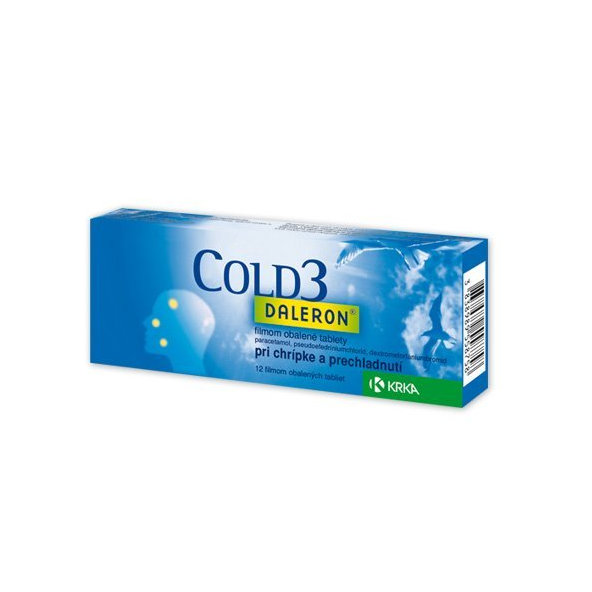 Daleron Cold 3 na horúčku a kašeľ 24 tbl