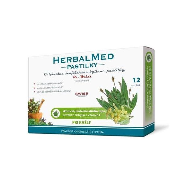 HerbalMed pastilky pri kašli 12 pastiliek
