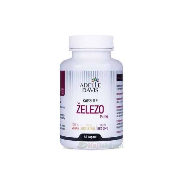 ADELLE DAVIS ŽELEZO 14 mg 60 kapsúl