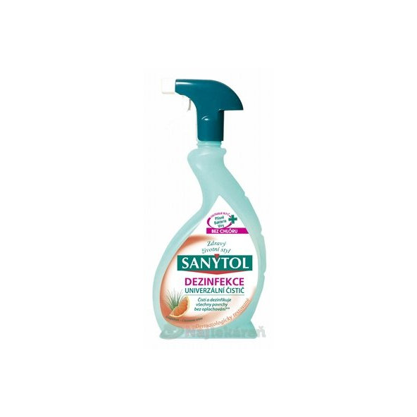 SANYTOL UNIVERZÁLNY ČISTIČ Sprej Grep-citrónová tráva, Dezinfekcia, 500ml