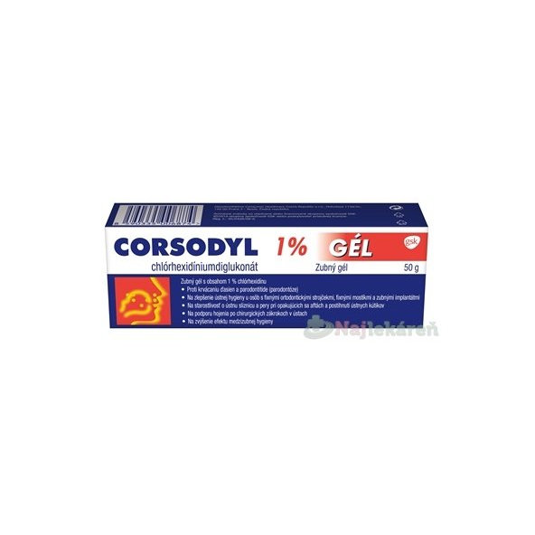 CORSODYL 1% gél proti paradentóze 50 g