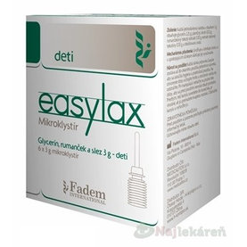 Easylax Mikroklystír pre deti glycerín, rumanček a slez, 6x3 g