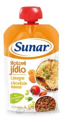 E-shop Sunar Hotové jedlo Lasagne s hovädzím mäsom (od ukonč. 6. mesiaca) 120 g
