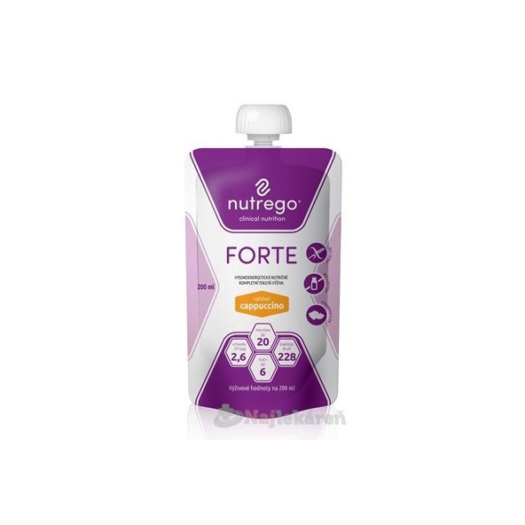 Nutrego FORTE s príchuťou cappuccino, 12x200ml
