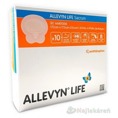ALLEVYN LIFE Sacrum Krytie na krížovú oblasť 17,2x17,5cm, adhezívne penové krytie so sil. gél 10ks