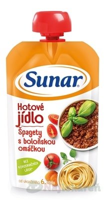E-shop Sunar Hotové jedlo Špagety s boloňskou omáčkou (od ukonč. 6. mesiaca) 120 g