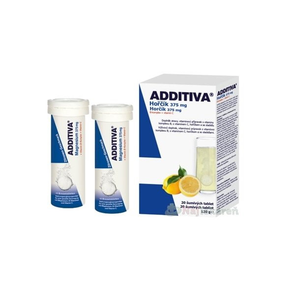 ADDITIVA Horčík 375 mg + B-Komplex + Vitamín C