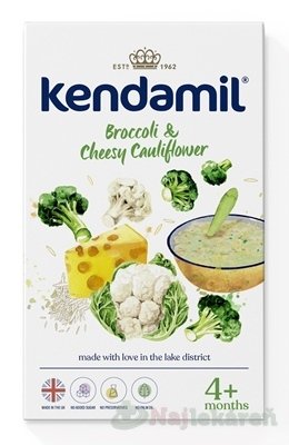 E-shop KENDAMIL Jemná kaša brokolica, karfiol so syrom, 150g